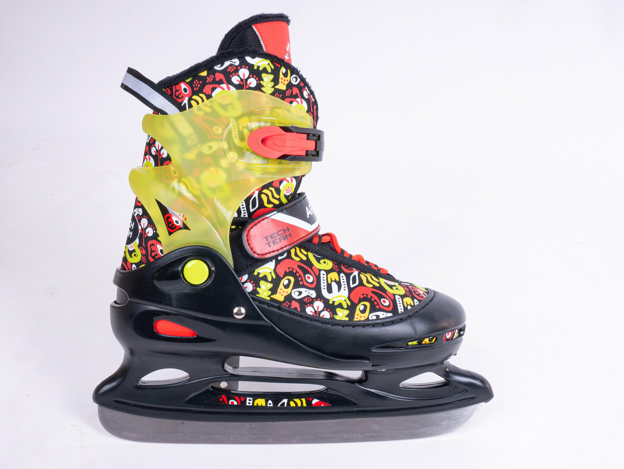 фото Коньки Tech Team Arctic Boy NEW детские раздвижные, черн/желт/красн р. 30-33