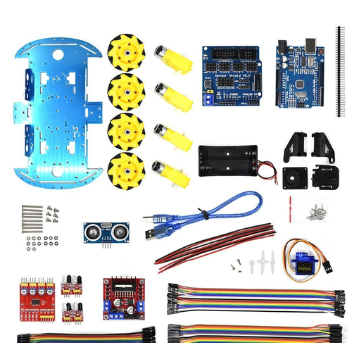 Набор для сборки и программирования на Arduino UNO 4WD с вездеходными колесами (инструкцию высылаем на почту) (Н)