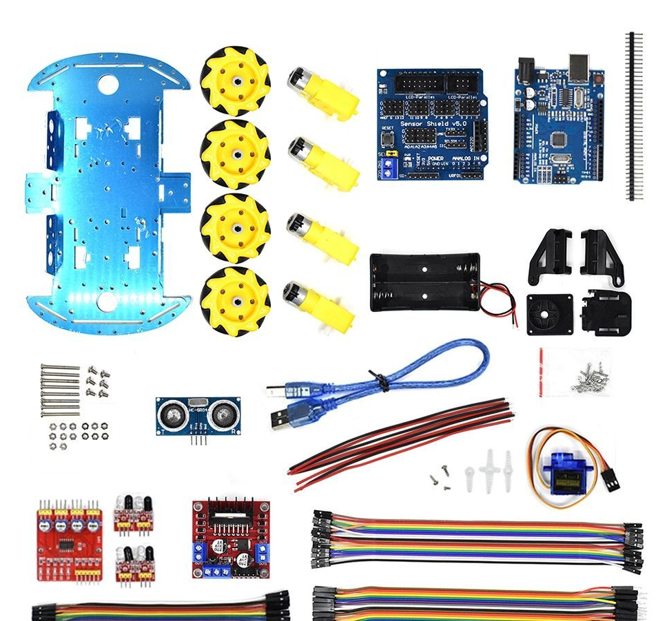 Набор для сборки и программирования на Arduino UNO 4WD с вездеходными колесами (инструкцию высылаем на почту) (Н)