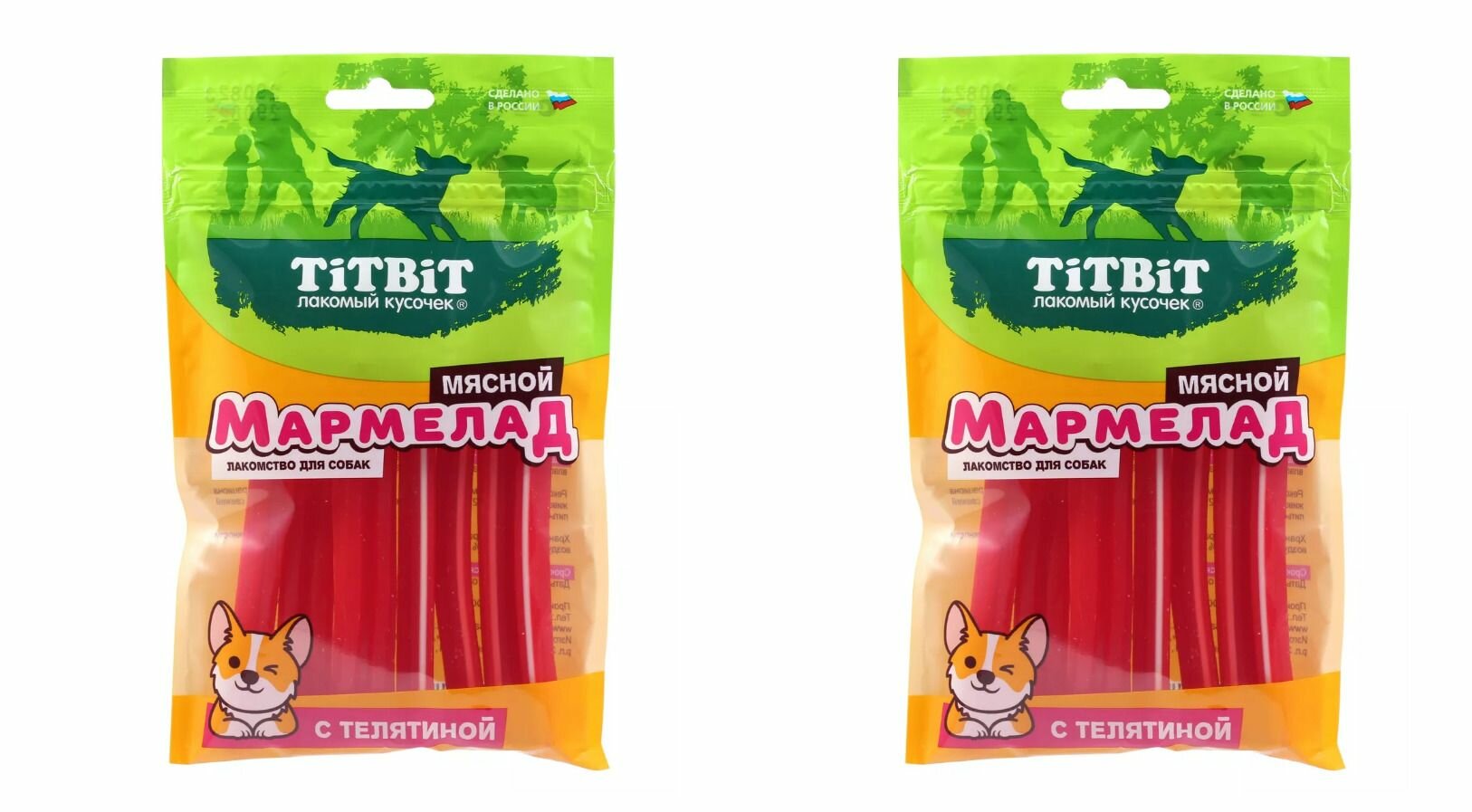 Titbit Лакомство для собак Мармелад мясной с Телятиной, 120 г, 2 уп