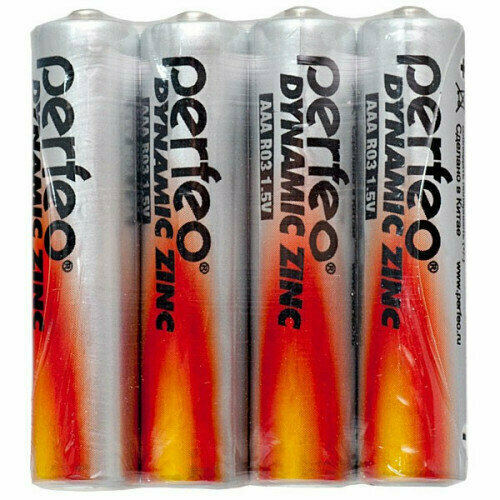 Батарейки Perfeo R03/4BL AAA Dynamic Zinc, в блистере, 4 шт, 2 упаковки батарейки pleomax r03 4bl super heavy duty zinc 40 960 38400