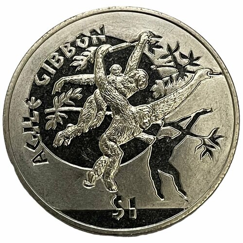Сьерра-Леоне 1 доллар 2011 г. (Обезьяны - Чернорукий гиббон) сьерра леоне 1 доллар 2007 г зебра