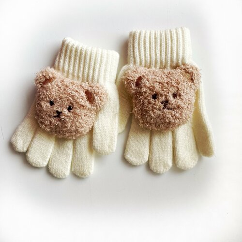 фото Перчатки , размер 1-3 года, бежевый без бренда