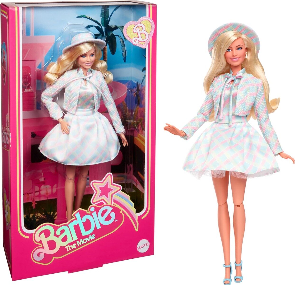 Кукла Barbie the Movie Margot Robbie As Barbie In Plaid Matching Set (Барби Фильм Марго Робби в образе Барби в клетчатом комплекте)