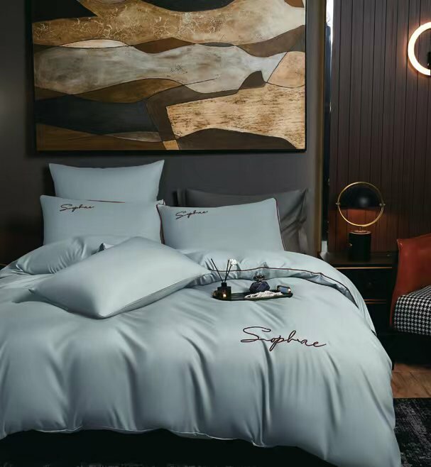 фото Постельное белье Евростандарт Candies на резинке Сатин, Жатка / простыня 180x200+25 / пододеяльник 200x220 / 4 Наволочки 50x70-2, 70x70-2 Серый