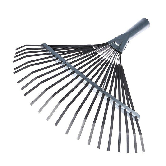фото Грабли веерные Sima-Land пластинчатые, 22 зубца, сталь, тулейка 30 мм, без черенка