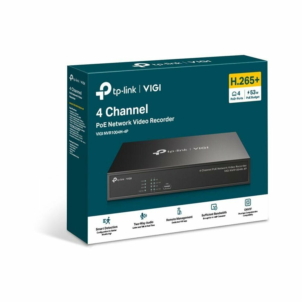 TP-Link VIGI NVR1004H-4P VIGI 4-канальный сетевой видеорегистратор с поддержкой PoE+ - фото №4