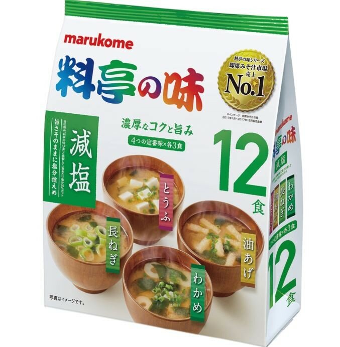 MARUKOME Assorted Reduced Sodium Instant Miso Soups, 100 г, 12 уп.