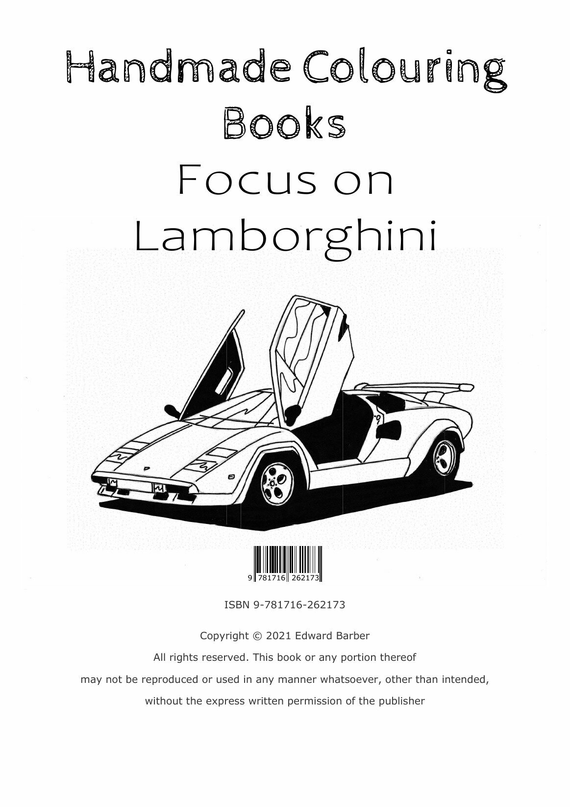 Handmade Colouring Books - Focus on Lamborghini