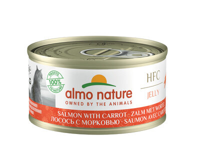 Almo Nature Консервы для Кошек с Лососем и Морковью 75% мяса (HFC - Jelly - Salmon with Carrot ) 70 гр 4 шт