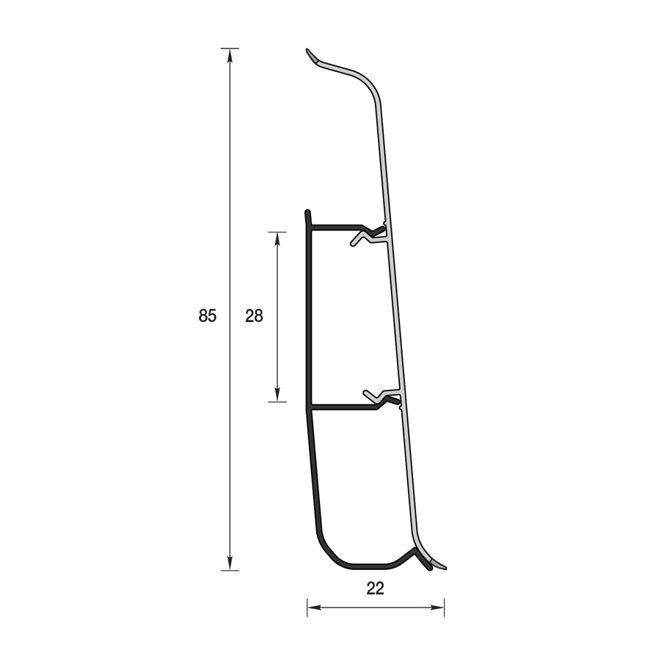 Плинтус напольный Ideal Deconika-85 418 Дуб жемчужный, 1шт (длина 2,2м)