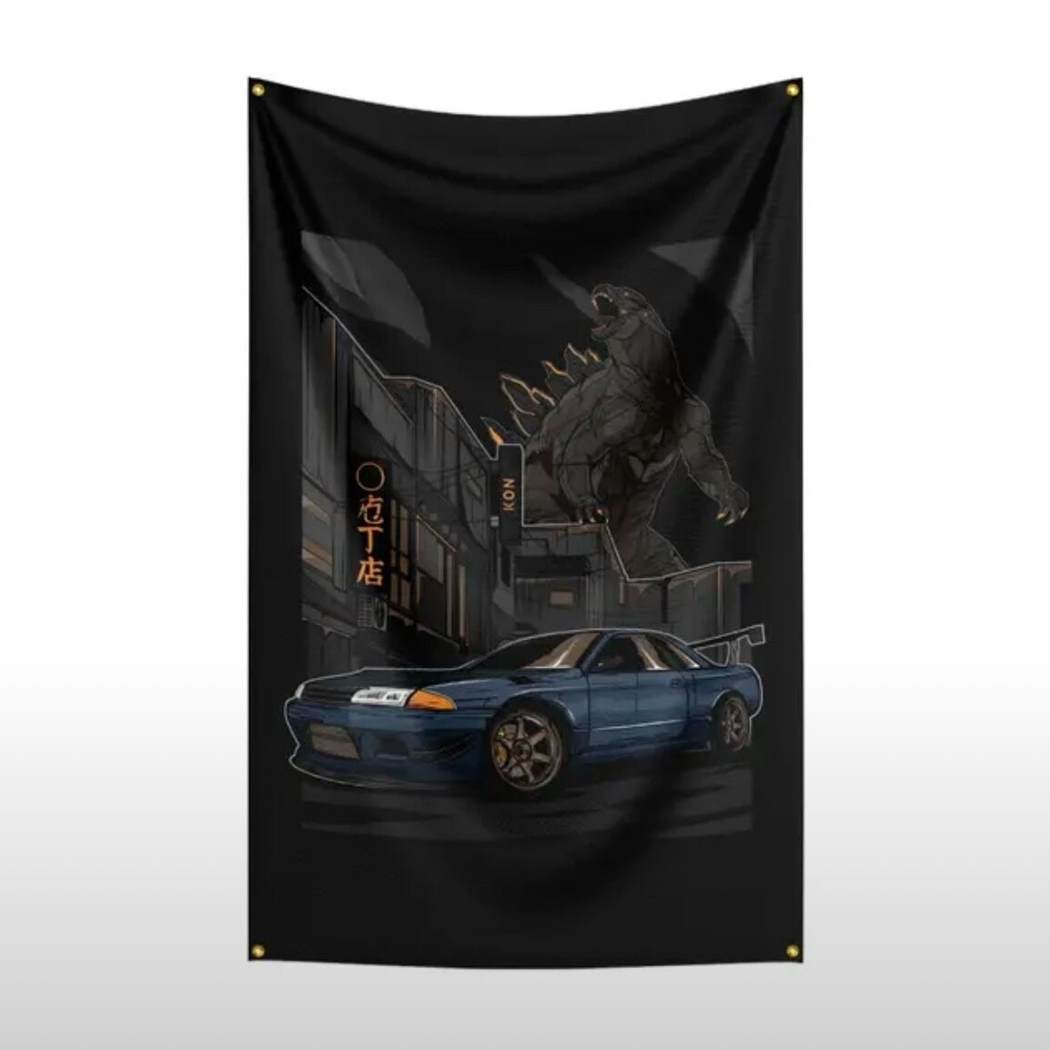 Флаг плакат баннер JDM Nissan Skyline GTR R32 Ниссан Скайлайн
