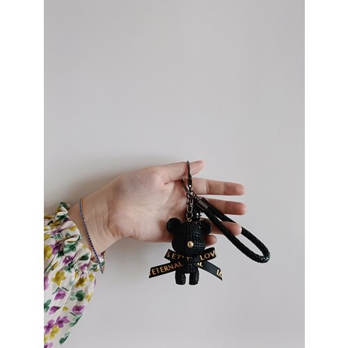 Брелок, черный брелок для ключей в виде автомобиля с кристаллами сферический модный леопардовый брелок с бантом для женского рюкзака креативный подарок