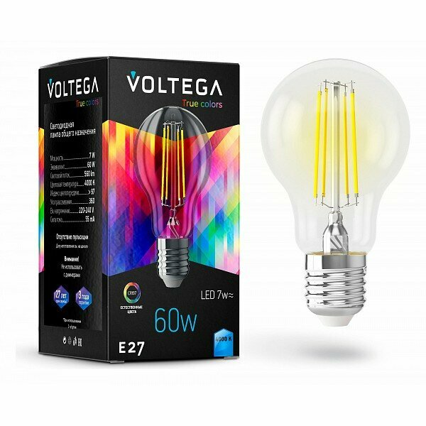 Лампа светодиодная Voltega True colors E27 230В 7Вт 4000K 7155