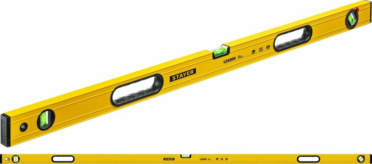 фото STAYER LEADER, 2000 мм, усиленный профиль, уровень с поворотным глазком (3466-200)