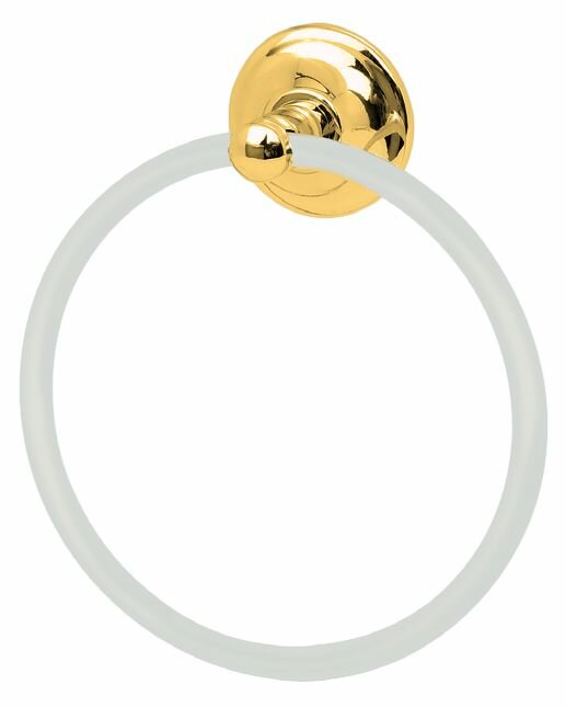 фото Держатель для полотенец (кольцо) Altos латунь, белый/золотой