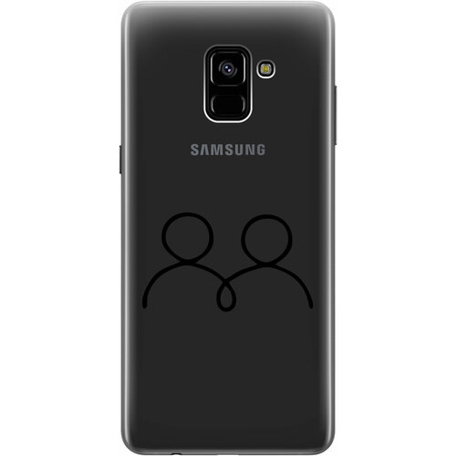 Силиконовый чехол на Samsung Galaxy A8+ (2018), Самсунг А8 Плюс 2018 с 3D принтом Couple Lines прозрачный матовый soft touch силиконовый чехол на samsung galaxy a8 2018 самсунг а8 плюс 2018 с 3d принтом couple lines w черный
