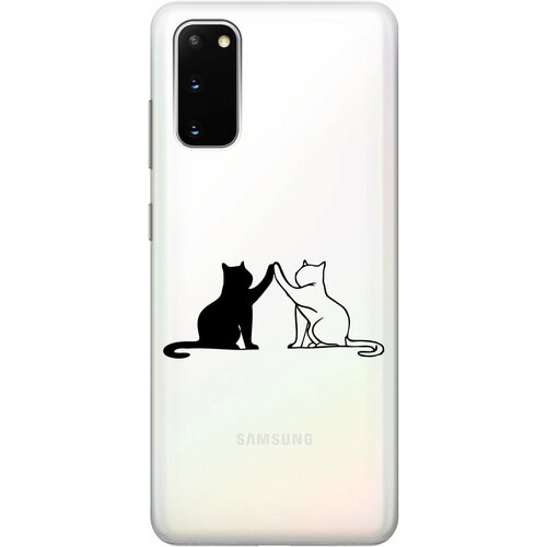 Силиконовый чехол на Samsung Galaxy S20, Самсунг С20 с 3D принтом Cats прозрачный чехол книжка на samsung galaxy s20 самсунг с20 с 3d принтом cats w черный