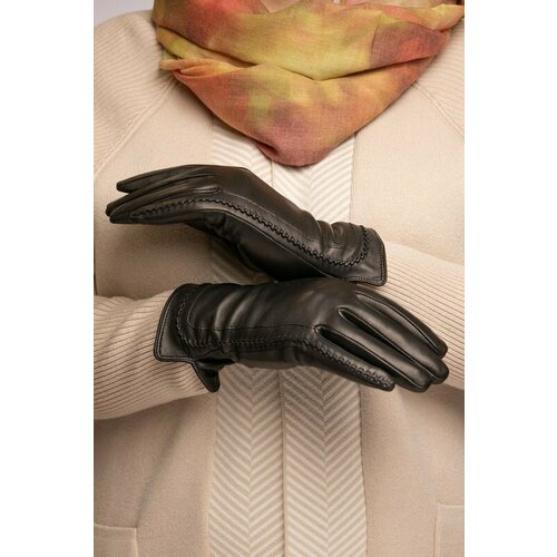 фото Перчатки montego, размер 6.5, черный