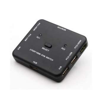 HDMI-переключатель ORIENT HS21 HDMI KVM переключатель на 2 устройства порты HDM + 2xUSB (клавиатура+мышь) поддержка 4K@30Hz кнопка переключения на корпусе не требуется внешнее питание (31066)