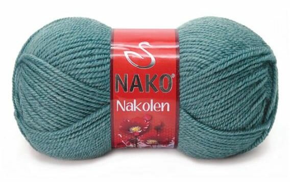 Пряжа Nakolen (Nako), пыл. бирюза - 2978, 49% шерсть, 51% акрил, 5 мотков, 100 г, 210 м.