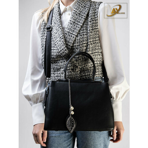 фото Сумка кросс-боди , фактура гладкая, черный ayluxe