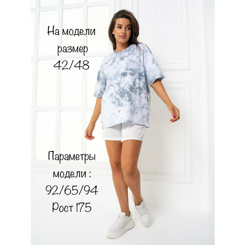 фото Футболка, размер оверсайз 42-48, серый нет бренда