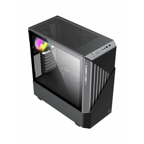 Корпус GameMax Contac COC BG, black/grey корпус atx gamemax contac coc bg без бп чёрный