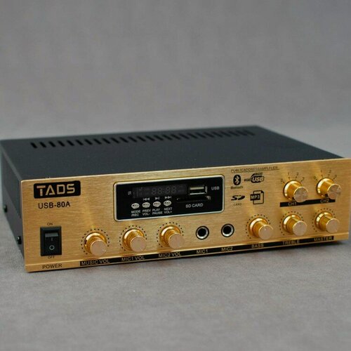 Изображение товара TADS DS-80A (Трансляционный микшер-усилитель 2-зонный, мощность 80 Вт, Выходы: 100 В, 4-16 Ом, MP3 плеер: SD, USB, BLUETOOTH, FM)