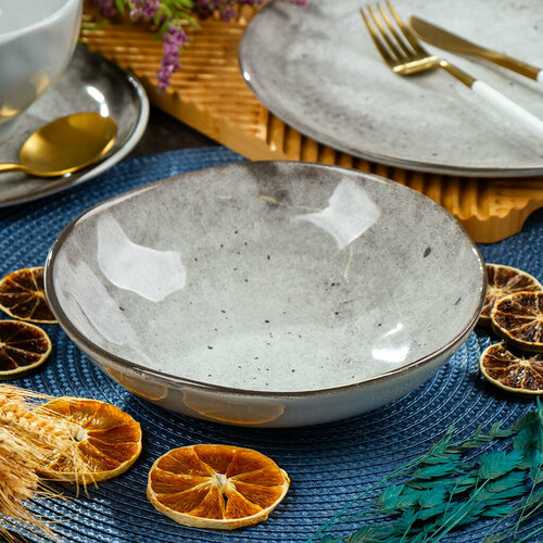 Тарелка суповая керам 22 см Stone Dark Domenik TDP576DMD043 1077₽