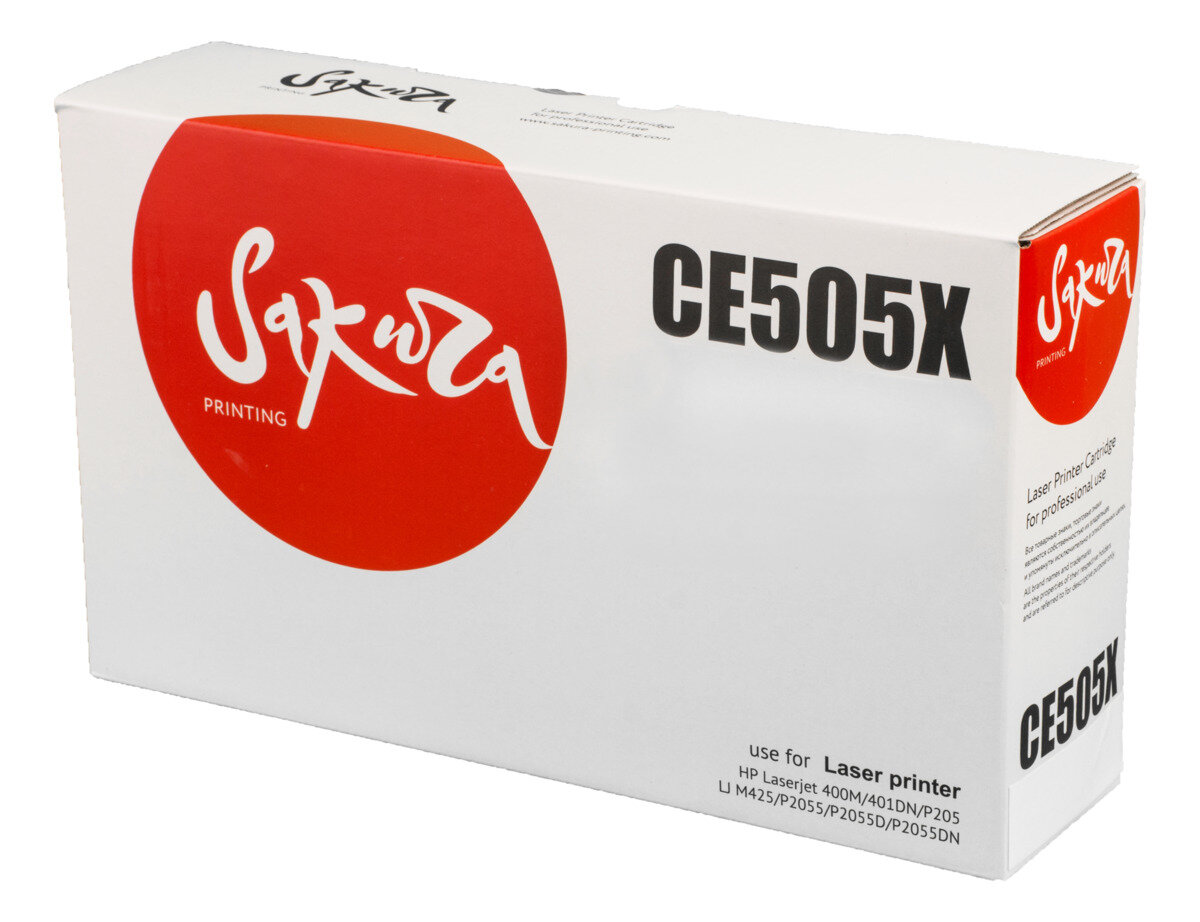Картридж лазерный Sakura 05X / CE505X Увеличенной емкости черный 10000 стр. для HP (SACE505X)