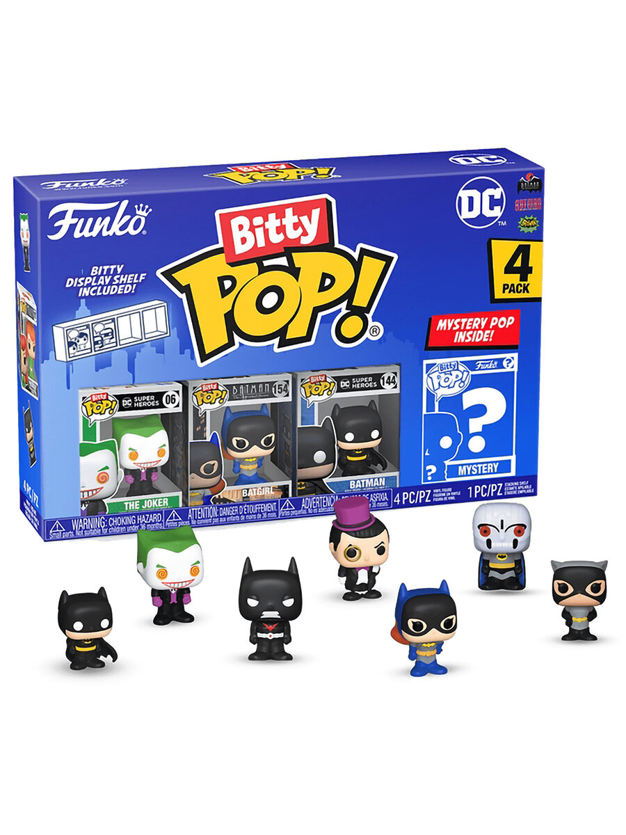 Фигурка Funko Bitty POP! DC Comics S2 Joker+Batgirl+Batman+Mystery (1 of 4) 4PK 71312