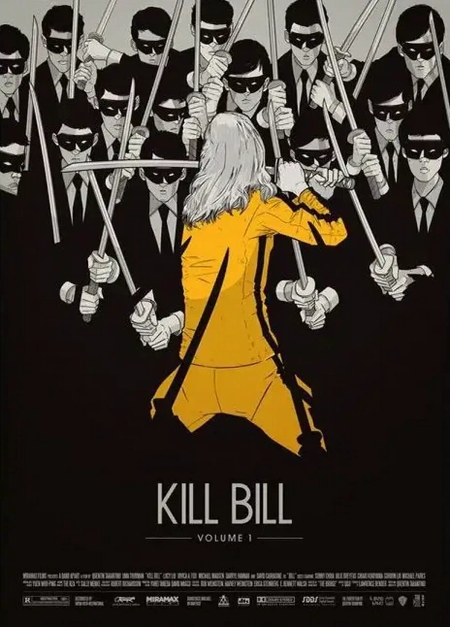 Плакат, постер Kill Bill кино. Убить Билла фильм на холсте, размер 21х30см