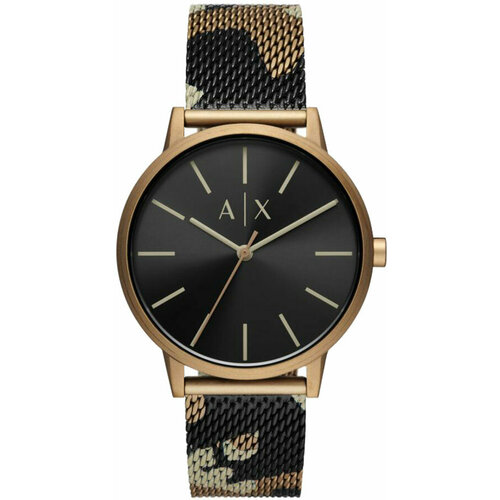 Наручные часы Armani Exchange Cayde, золотой браслет с 42 фианитами из жёлтого золота