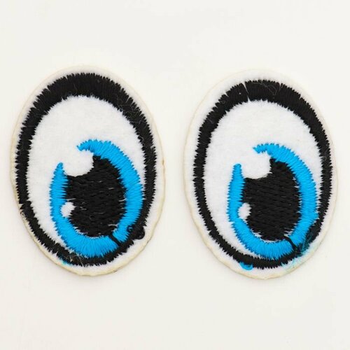 Набор термонаклеек Глаза правый и левый 27 2 см овальный цвет голубой 100 шт 1711₽