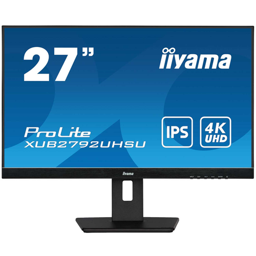 IIYAMA Монитор LCD 27 169 3840x2160UHD 4K IPS nonGLARE 60 Гц 300cdm2 H178V178 10001 80M1 107B 4ms DVI HDMI DP USB-Hub Height adj Pivot Tilt Swivel Speakers 3Y Black 7424500₽