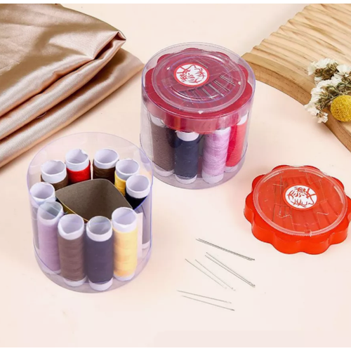 Набор для шитья: нитки 12 цветов + иголки + сантиметр