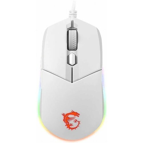 Мышь проводная Gaming Mouse MSI Clutch GM11, Wired, DPI 5000, symmetrical design, RGB lighting, White (S12-0401970-CLA) мышь msi gaming mouse clutch gm11 wired dpi 5000 symmetrical design rgb lighting black