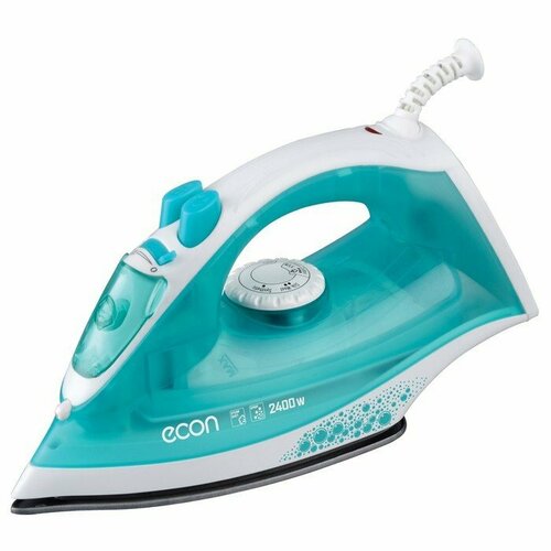 Утюг econ ECO-BI2401 2400 Вт керамическая подошва 140 мл бирюзовый с белым 281600₽