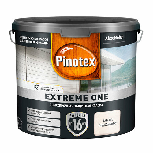 Краска фасадная по дереву Pinotex Extreme One база BC бесцветная 235 л 7034₽
