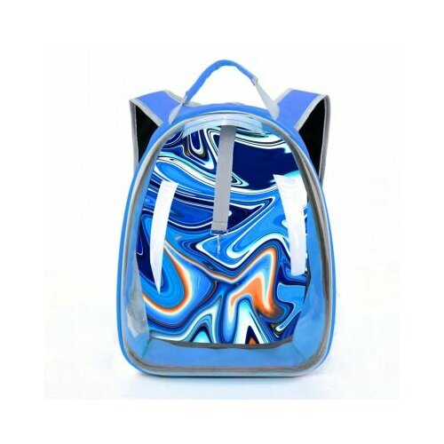 ЗОО Няня 14671 Сумка-переноска для собак и кошек прозрачная, синяя вариант D 31*17*43см 30%