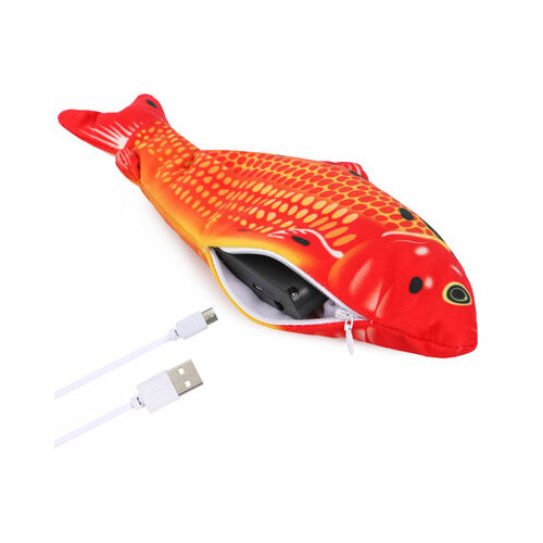 Персилайн ИК-32 Игрушка д/кошек интерактивная рыбка с аккумулятором Красный Карп 28*11см