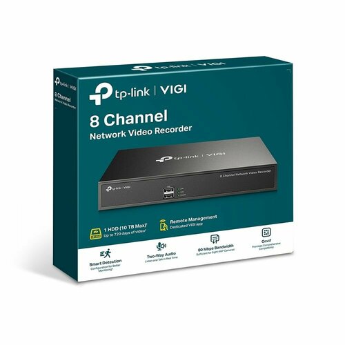 Видеорегистратор TP-Link Сетевой 8 Channel PoE Network Video Recorder h 265 4 8ch 4k 8mp poe nvr security ip camera video surveillance cctv system p2p 5mp 2mp network video recorder face detect