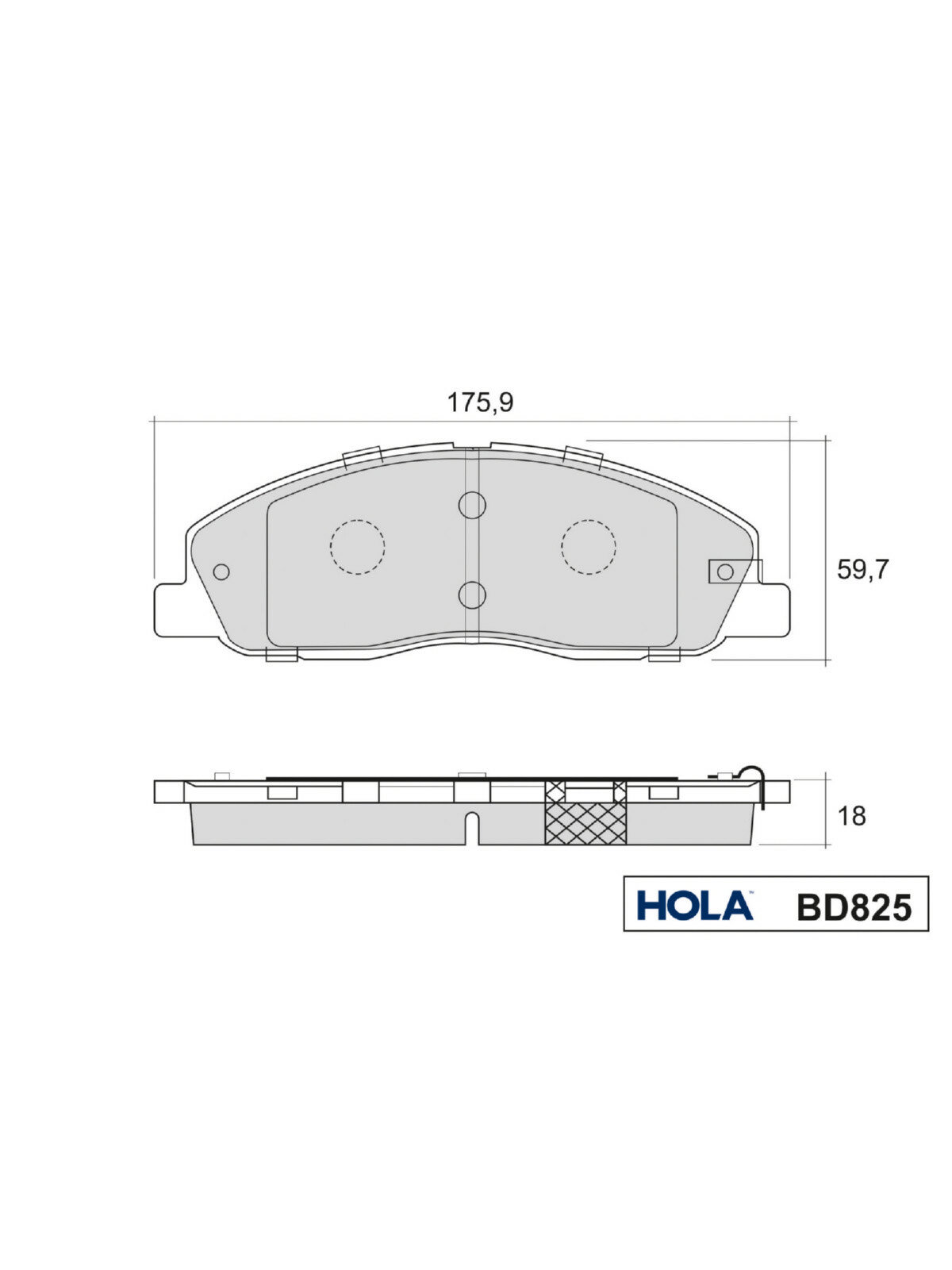 Колодка тормозная для а/м Газель Next передняя (HOLA) BD825 (4 шт.) - фото №15