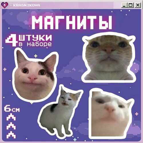 Магниты на холодильник кот мем 1513₽
