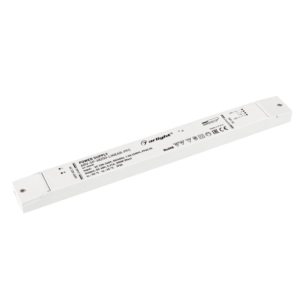 Блок питания ARV-SP-48250-LINEAR-PFC (48V, 5.21A, 250W) (Arlight, IP20 Пластик, 5 лет)