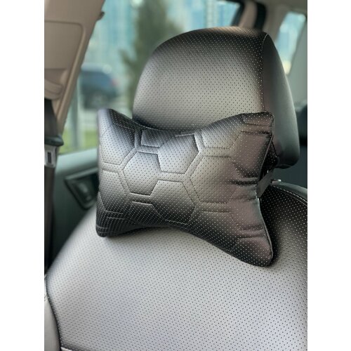 Подушка автомобильная из экокожи под голову, подголовник в машину для водителей