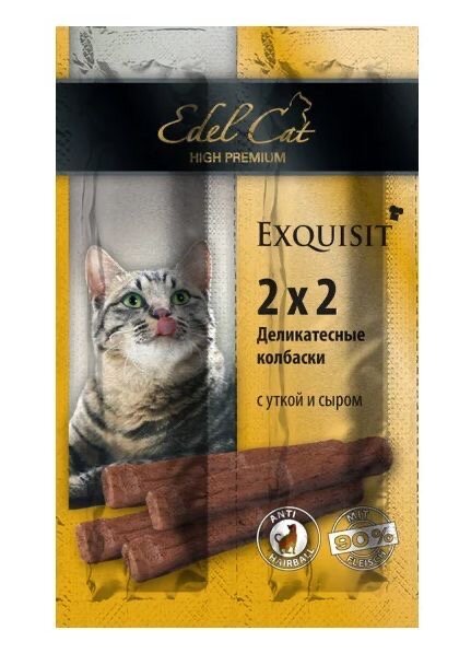 Edel Cat (Эдель Кэт) Колбаски Мини Утка/Сыр для кошек 4шт