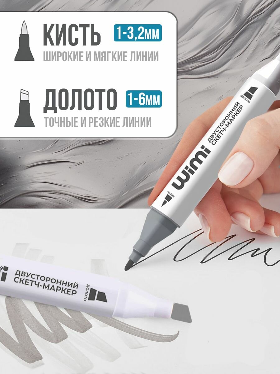 Маркеры для скетчинга WiMi, фломастеры для рисования 36 цветов — фото 1