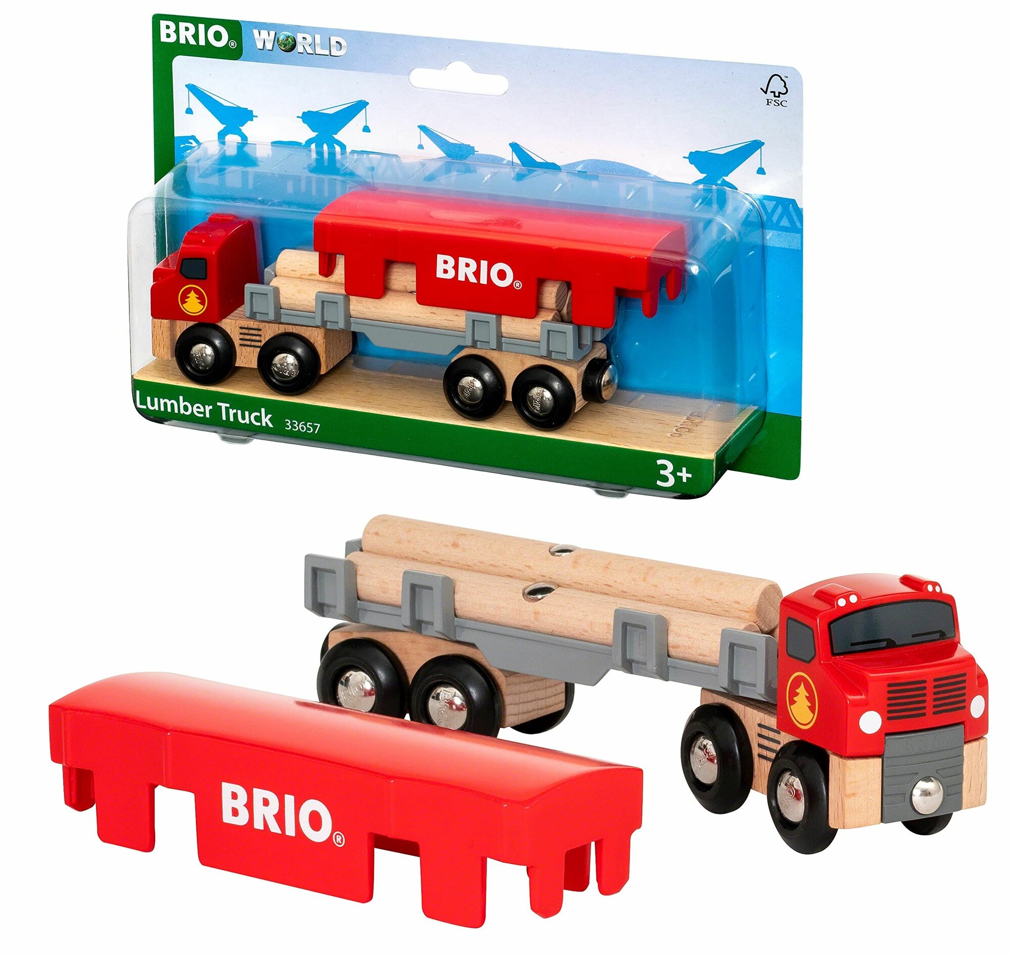 BRIO 33657 Грузовик для перевозки брёвен с грузом